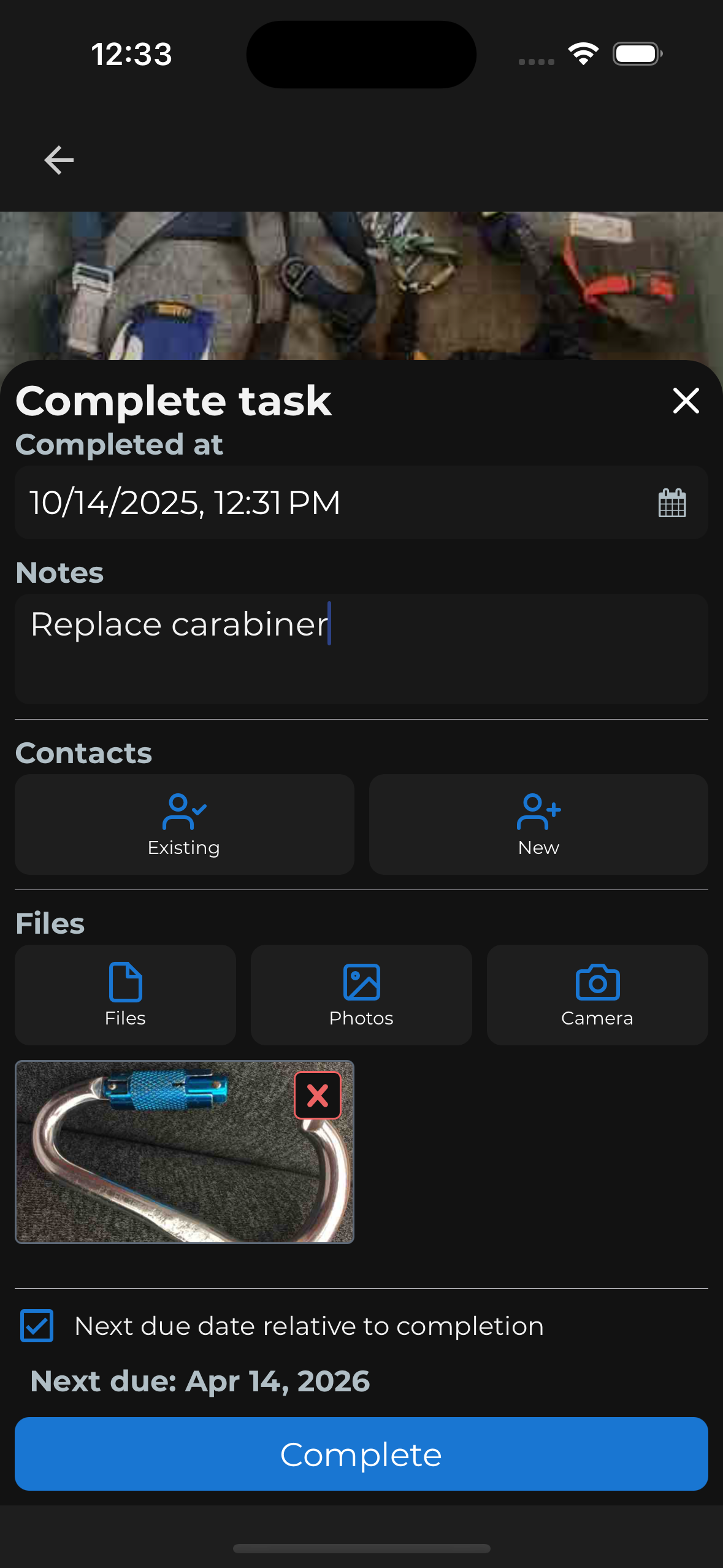 Complete Equipment Task