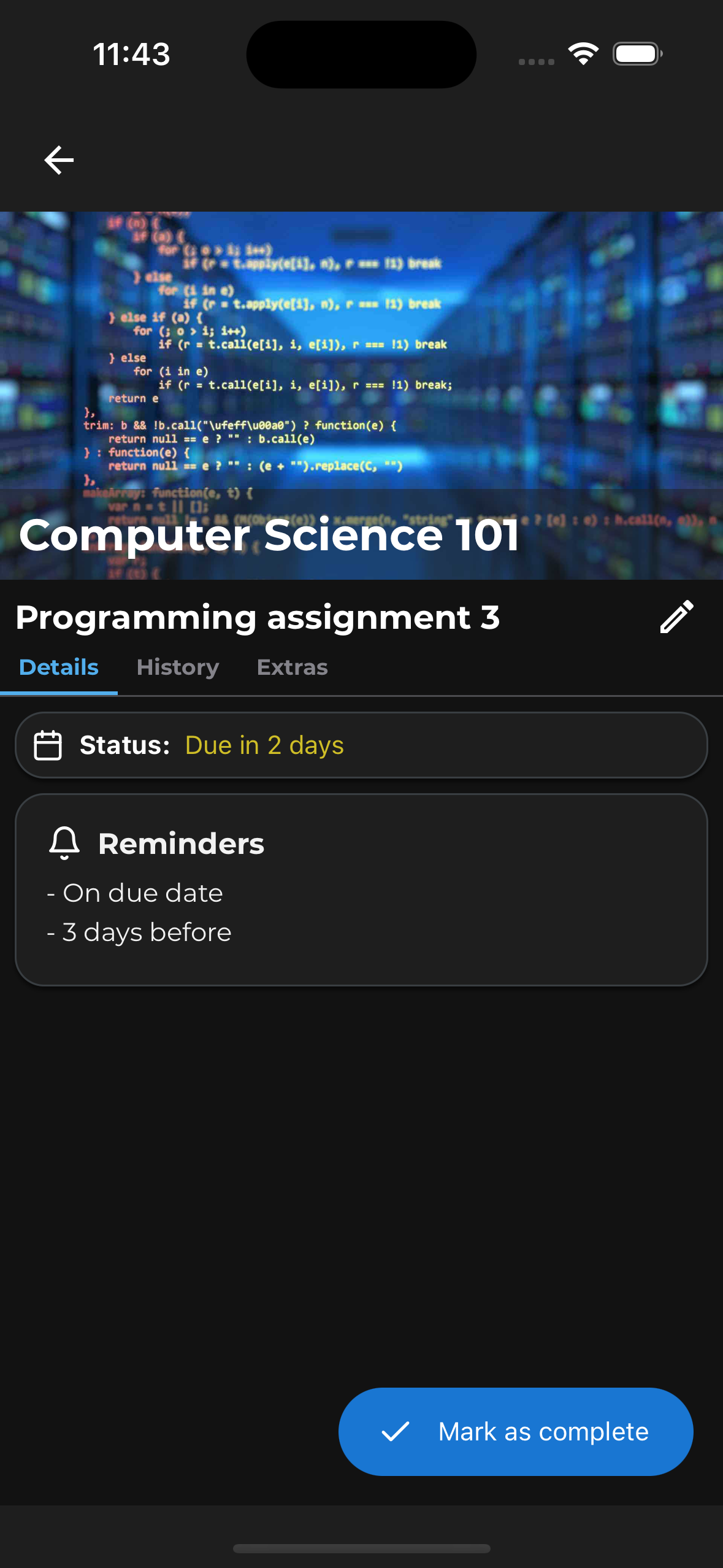 Schedule assignments and exams