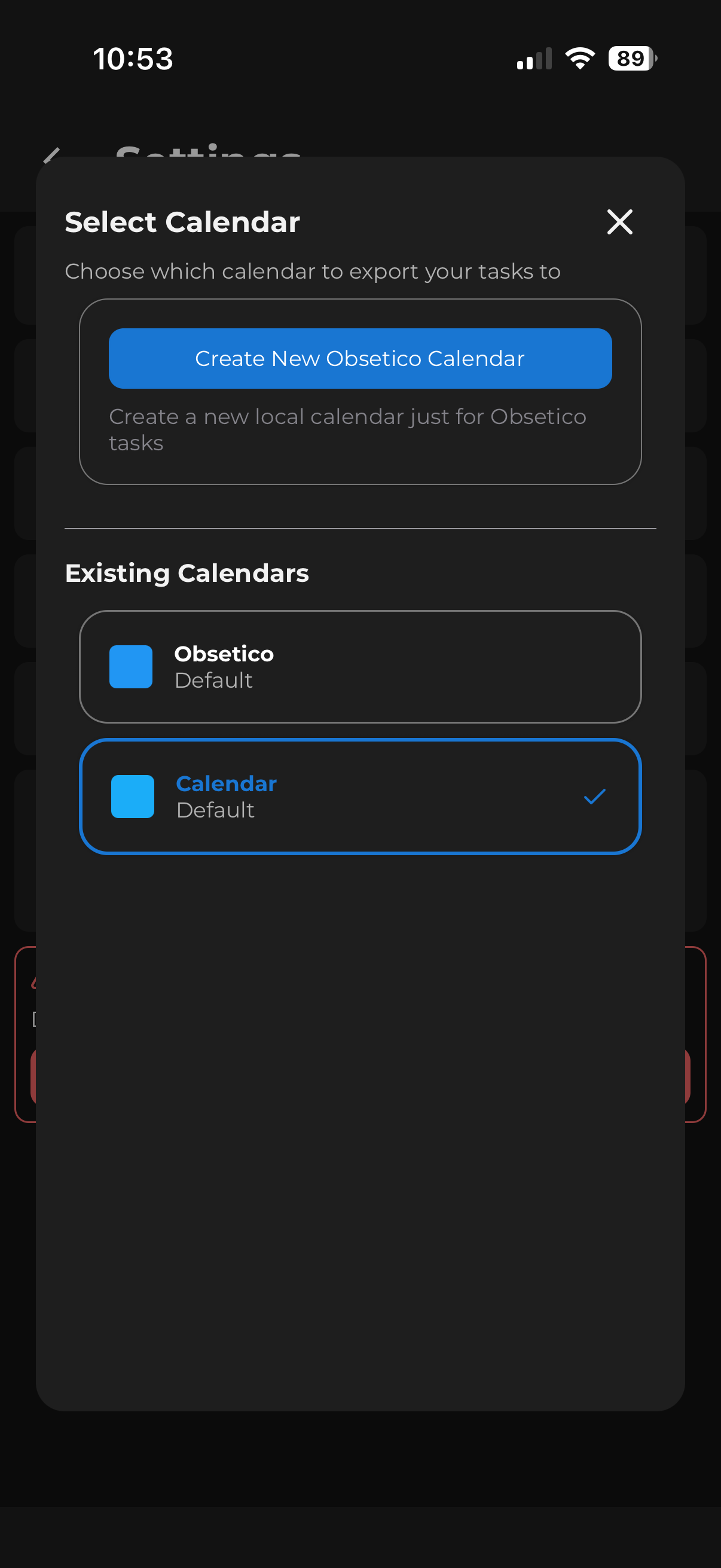 Calendar sync step 2